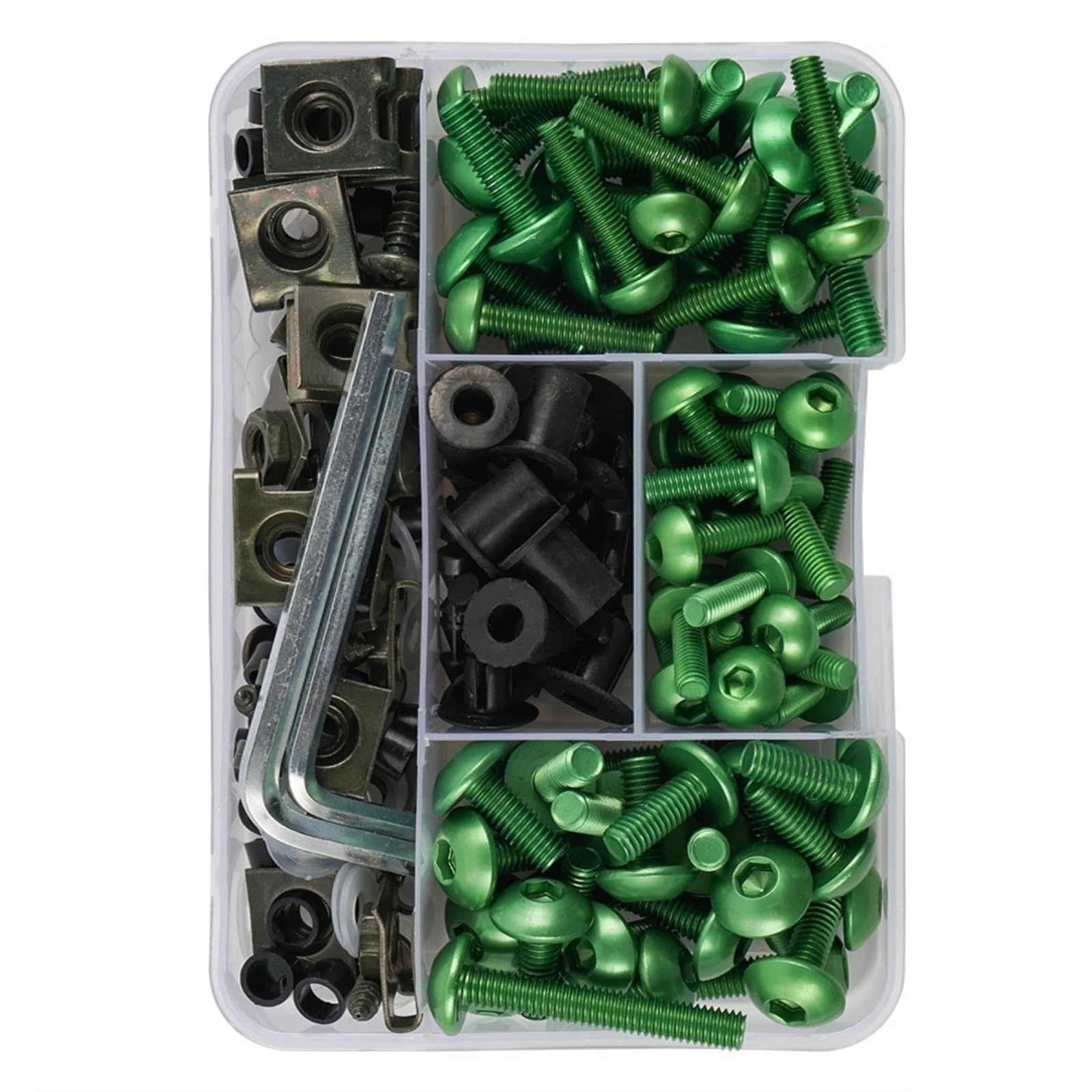 Motorrad Schrauben Kompatibel Mit Suzuki M5 M6 Allgemeine Teile Motorradschrauben Schrauben Muttern Automobilteile Motorrad-Karosserieschrauben Verkleidungsschrauben-Kit 190 Stück 6 Mm 5 Mm(Green) von DSWILNV