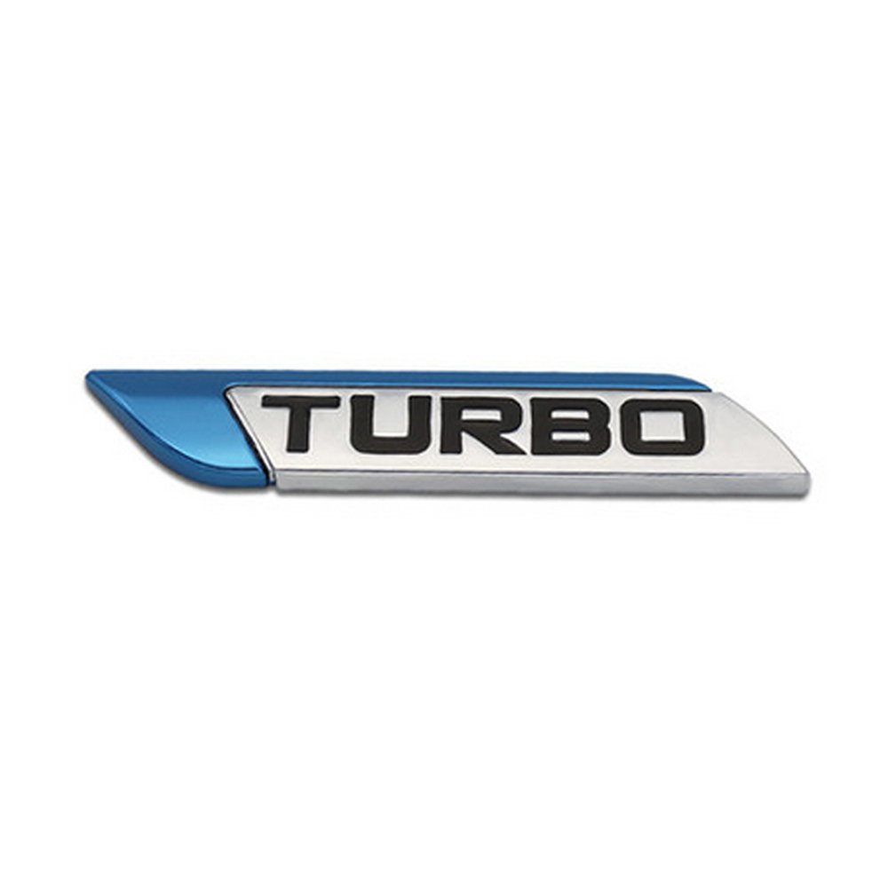 DSYCAR 3D Metall TURBO Turbocharged Auto Aufkleber Logo Emblem Abzeichen Aufkleber Aufkleber Auto Styling DIY Dekoration Zubehör für Universal Cars Moto Fahrrad Auto Styling Dekorative Zubehör (Blau) von Dsycar