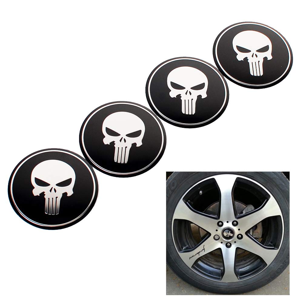 DSYCAR Set von 4 Skull Radnabenkappen Center Cover Auto Aufkleber Hub Center Caps DSYCAR Set von 4 Skull Radnabenkappen Center Cover Auto Aufkleber Hub Center Caps von Dsycar