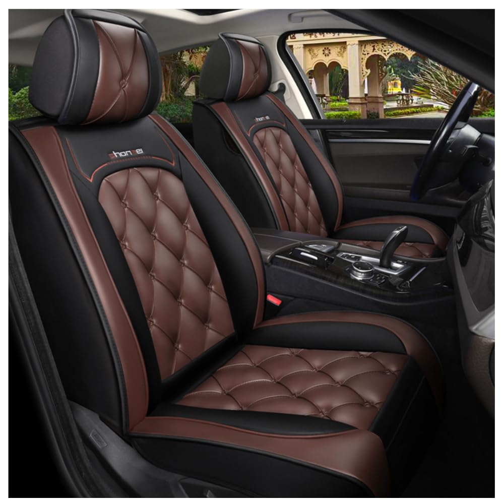 DTGPRO Auto Sitzbezug Set passend für Accessori per Audi Tutti I Modelli A3 8V A4 B6 B9 B8 C7 Q5 A5 A6 C6 Q7 Q3 Passend für Autositzbezüge_braun von DTGPRO