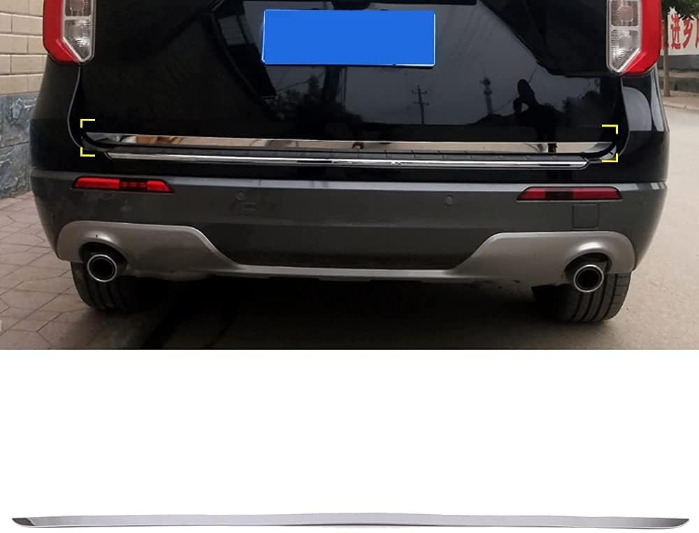 Auto Edelstahl Chrom Heckklappen Zierleiste Styling Leisten für Ford Explorer 2020 2021,Außenschutzaufkleber für Den Hinteren Kofferraumdeckel,Styling-Modifikations Zubehör von DTGTEX