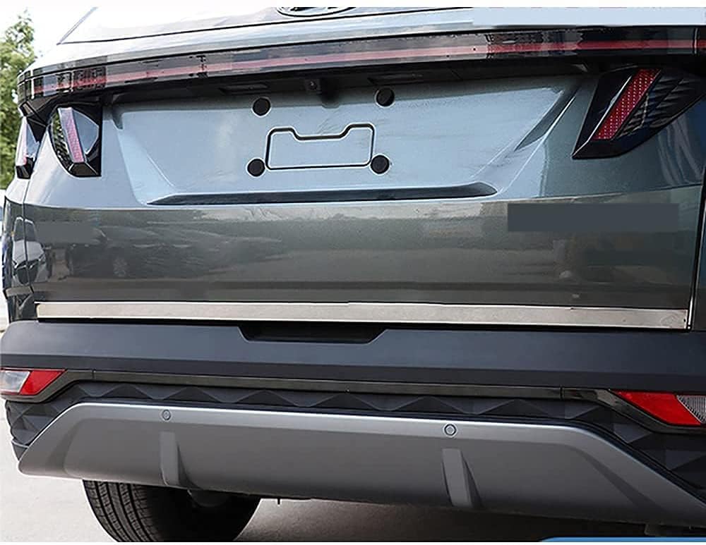 Auto Edelstahl Chrom Heckklappen Zierleiste Styling Leisten für Hyundai Tucson NX4 2021 2022,Außenschutzaufkleber für Den Hinteren Kofferraumdeckel,Styling-Modifikations Zubehör von DTGTEX