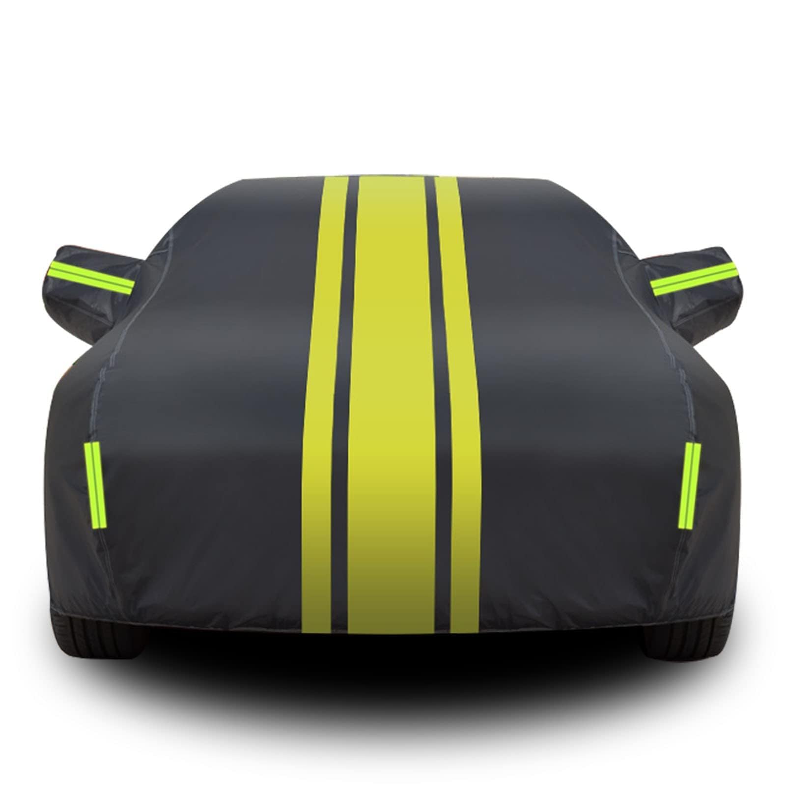 Autoschutzhülle Auto Abdeckung für Aston Martin DBS (2008-2013),Autozubehör Car Cover Autoplane Silber Hülle Plane,Wasserdicht Schneeschutz Sonnenschutz Staubdicht Zubehör,Yellow-LINE von DTGTEX