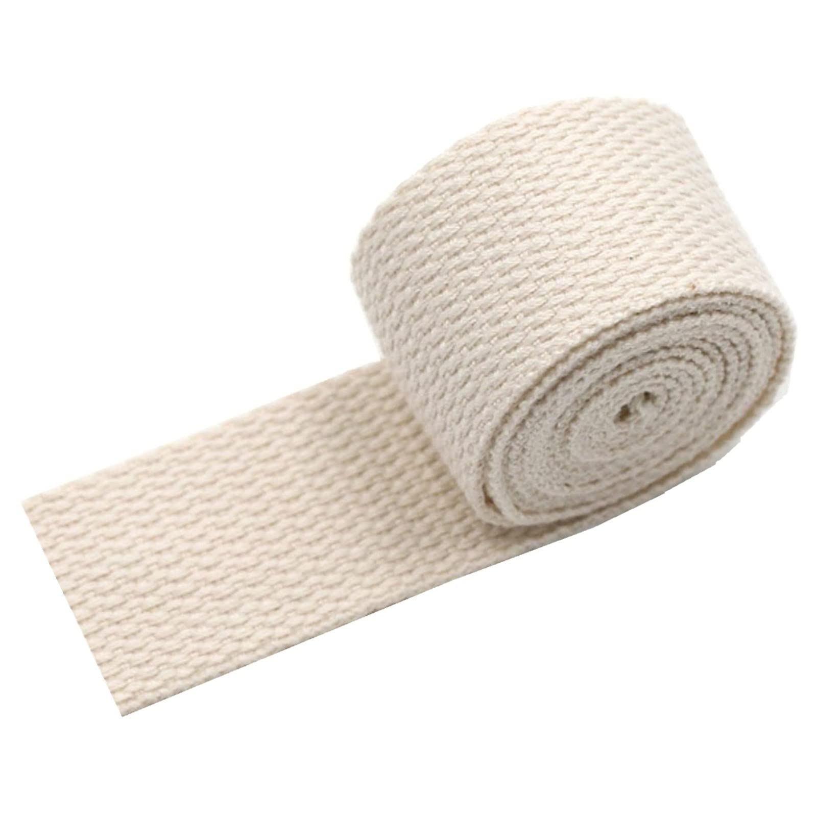 DTKJ Strapazierfähiges Gurtband aus Baumwolle für Rucksäcke, Gepäck, Gepäck, Gürtel, 9,1 m, beige, 38 mm, von DTKJ