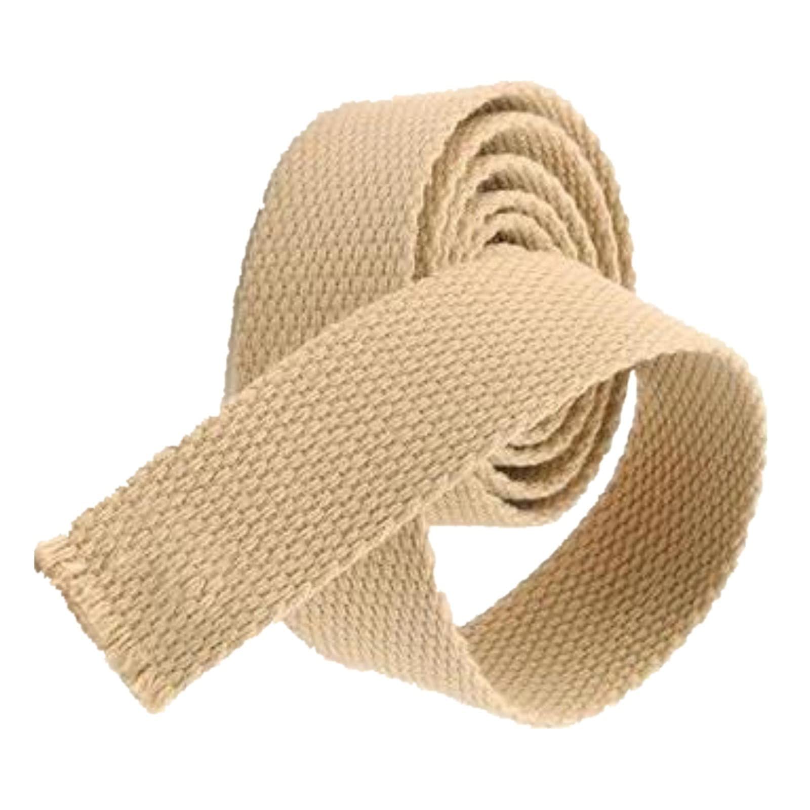 DTKJ Strapazierfähiges Gurtband aus Baumwolle für Rucksäcke, Gepäck, Gepäck, Gürtel, 9,1 m, khaki, 38 mm, von DTKJ