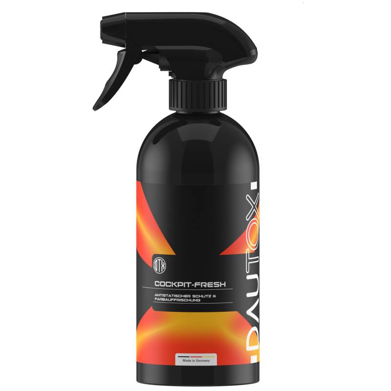 DAUTOX® Cockpit-Fresh – Auto Cockpitreiniger für Kunststoff, Armaturenbrett & Türverkleidungen, frischt Farben auf, seidenmatter Glanz, neutralisiert Gerüche & schützt vor Verschmutzung (500 ml) von DTX DAUTOX