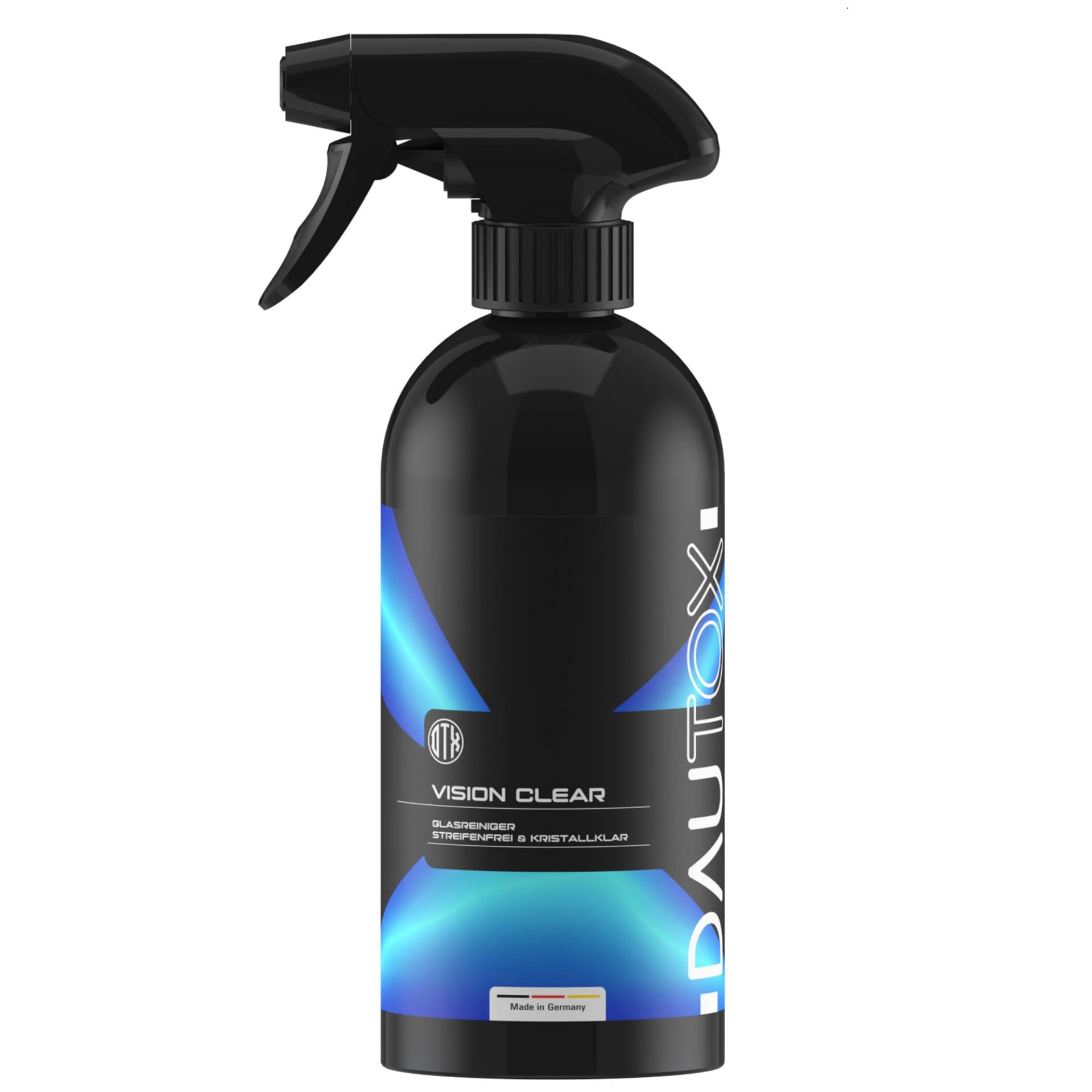 DAUTOX® Vision Clear – Auto-Glasreiniger für streifenfreie Sicht, entfernt Fett & Schmutz, ideal für Autoscheiben, Spiegel, Chrom & Kunststoff, klare Sicht & schnelles Trocknen ohne Schlieren (500 ml) von DTX DAUTOX