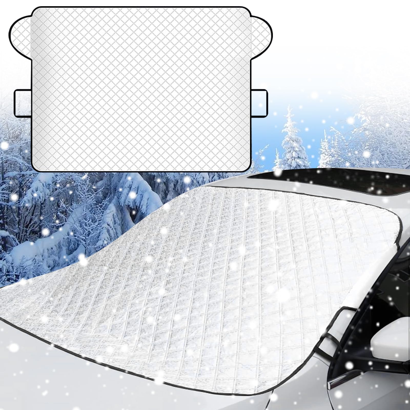 DTXYBC Frontscheibenabdeckung Winter, Windschutzscheibenabdeckung, Abdeckung Frontscheibe Auto, Verdicken Faltbar, Wasserdicht, Winddicht, Staubdicht, Kratzfest, für die meisten Autos (145 x 96cm) DTXYBC Frontscheibenabdeckung Winter, Windschutzscheibenabdeckung, Abdeckung Frontscheibe Auto, Verdicken Faltbar, Wasserdicht, Winddicht, Staubdicht, Kratzfest, für die meisten Autos (145 x 96cm) von DTXYBC
