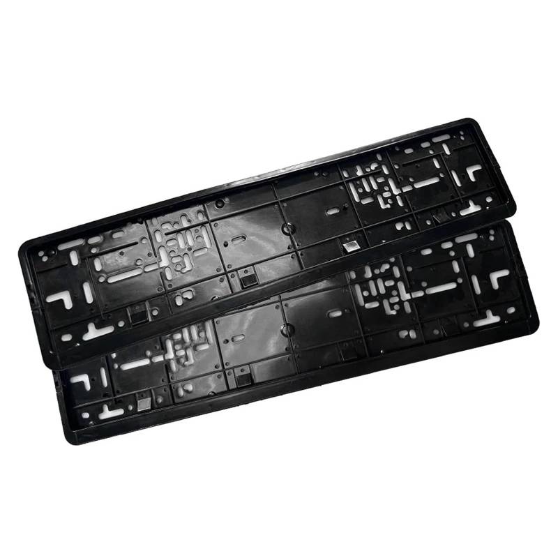 Kennzeichenhalter 2PCs Carbon Style Schwarz Nummernschild Rahmen Auto Zubehör Wasserdicht Halter Mit Montage Nummernschild Seitliche Kennzeichenhalterung(Black) von DTYBJN