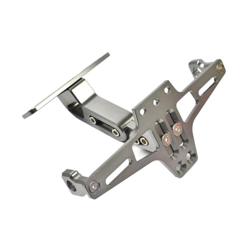 Kennzeichenhalter Ausziehbarer Motorrad-Kennzeichenhalter, passend für Honda NC750X Grom MSX125 CB500X CB400 CB1000, passend für BMW F800GS F700GS Seitliche Kennzeichenhalterung(Gray) von DTYBJN