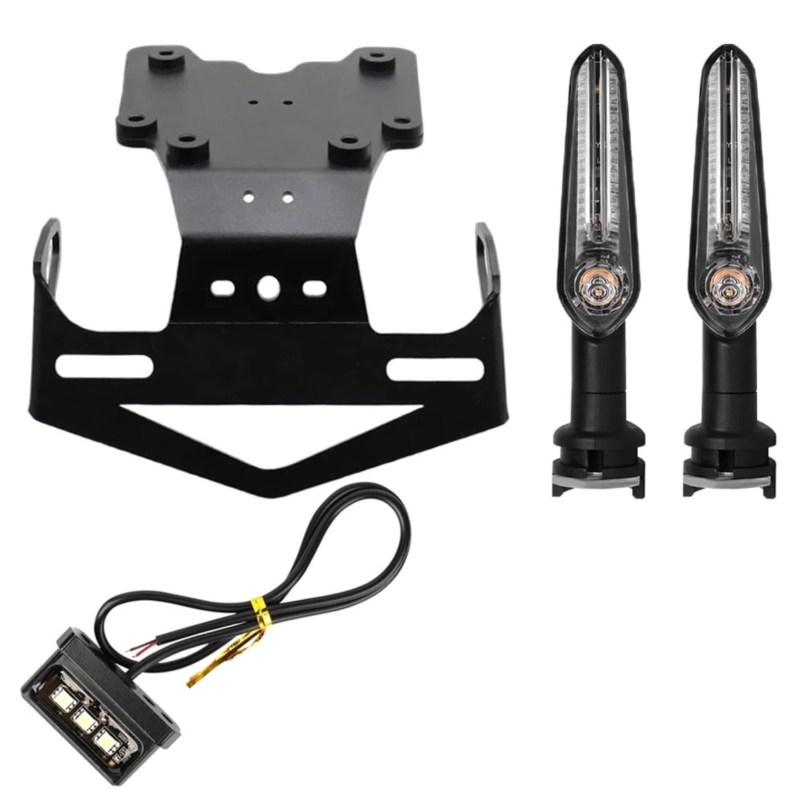Kennzeichenhalter Moto Kennzeichenhalter mit LED-Blinker Kennzeichenhalter Kotflügel passend für Yamaha Tenere 700 XTZ 07 2019–2025 Seitliche Kennzeichenhalterung(Bracket Set) von DTYBJN