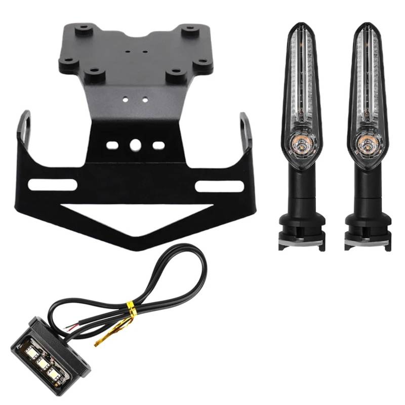 Kennzeichenhalter Moto Kennzeichenhalter mit LED-Blinker Kennzeichenhalter Kotflügel passend für Yamaha Tenere 700 XTZ 07 2019–2025 Seitliche Kennzeichenhalterung(Bracket Set) von DTYBJN