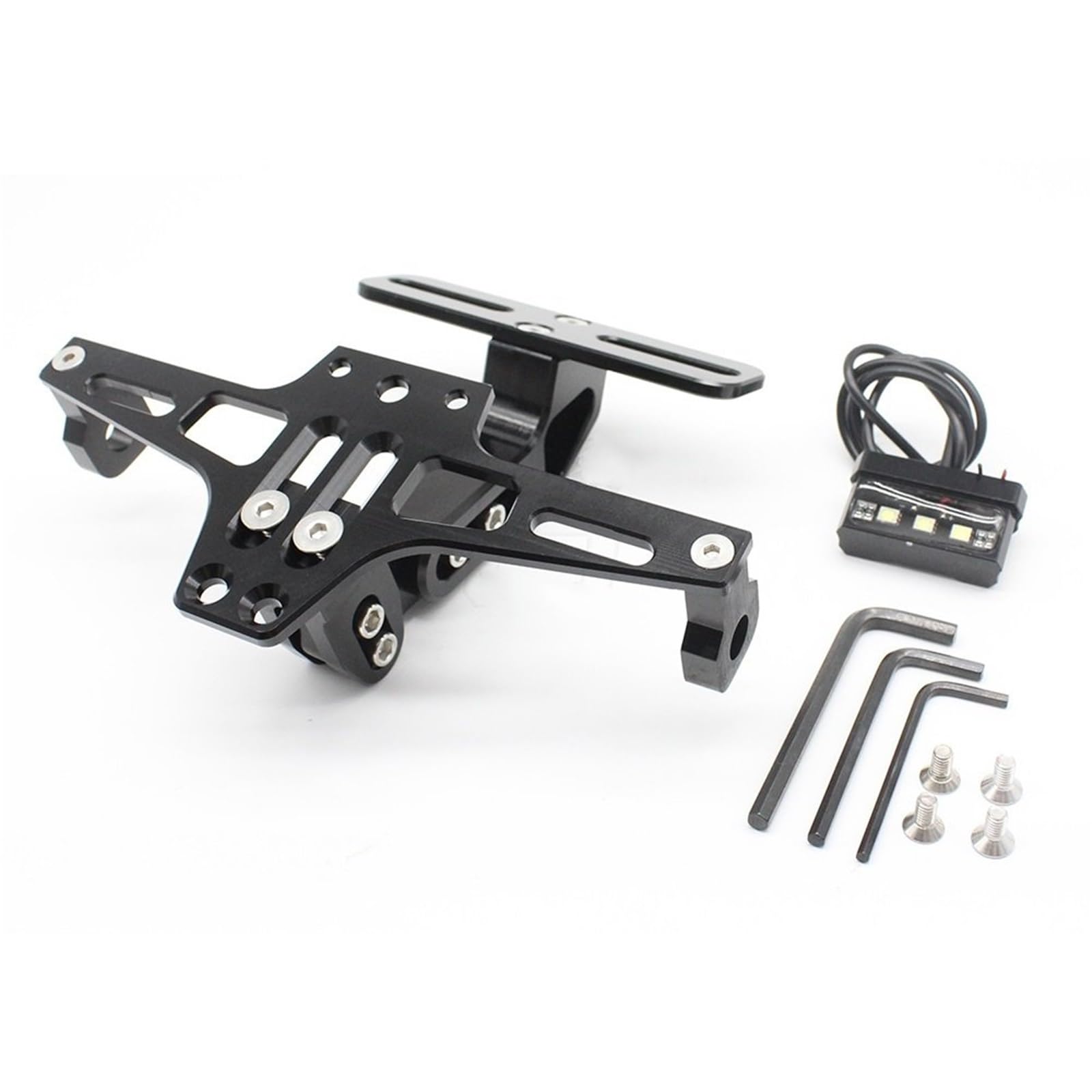 Kennzeichenhalter Motorrad Einstellbare Fender Eliminator Hinten Kennzeichen Halter Fit Für Kawasaki Z750 Z800 Z900 Z1000 Ninja 400 Seitliche Kennzeichenhalterung(Black) von DTYBJN