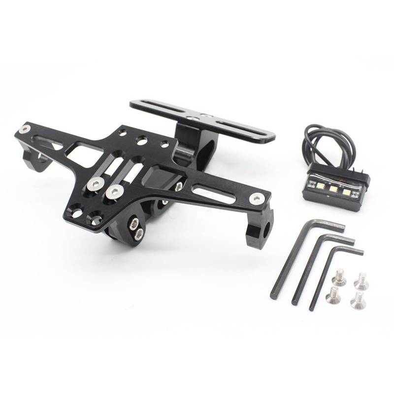 Kennzeichenhalter Motorrad Einstellbare Fender Eliminator Hinten Kennzeichen Halter Fit Für Kawasaki Z750 Z800 Z900 Z1000 Ninja 400 Seitliche Kennzeichenhalterung(Black) von DTYBJN