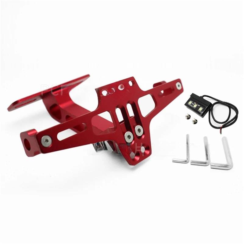 Kennzeichenhalter Motorrad-Kennzeichenhalter hinten, Blinker, passend für Honda, passend für Suzuki, passend für Kawasaki MT07 MT09 MT10 Seitliche Kennzeichenhalterung(Red with Light) von DTYBJN