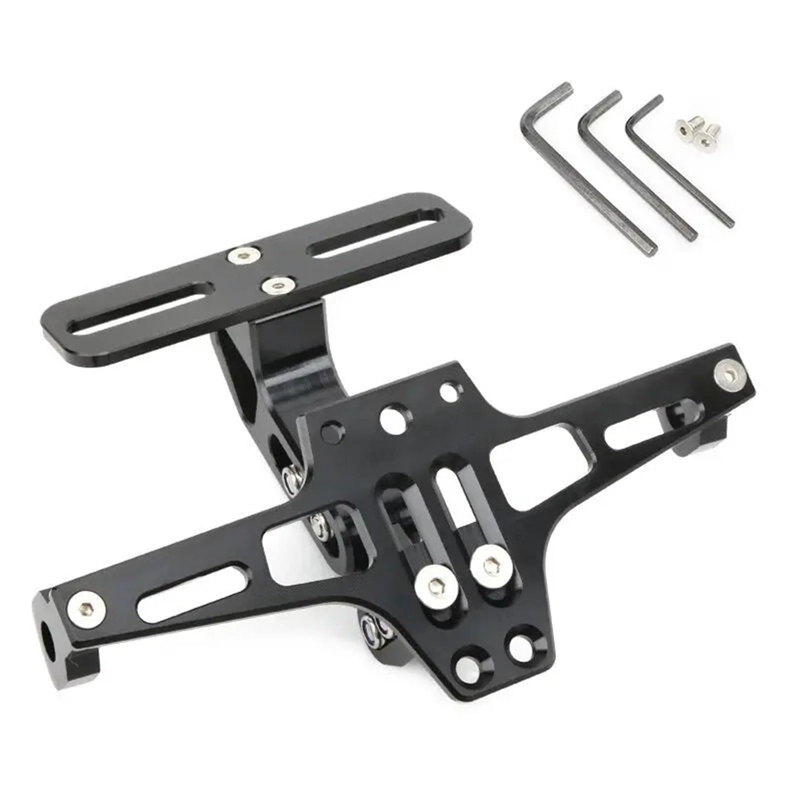 Kennzeichenhalter Motorrad-Kennzeichenhalter hinten, Blinker, passend für Yamaha MT07 MT09 MT10 R1, passend für Kawasaki Z750 Z800 Seitliche Kennzeichenhalterung(Black no Light) von DTYBJN