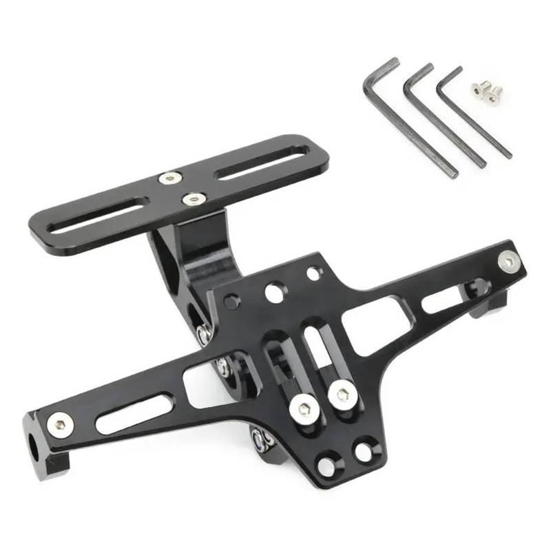 Kennzeichenhalter Motorrad-Kennzeichenhalter hinten, Blinker, passend für Yamaha MT07 MT09 MT10 R1, passend für Kawasaki Z750 Z800 Seitliche Kennzeichenhalterung(Black no Light) von DTYBJN