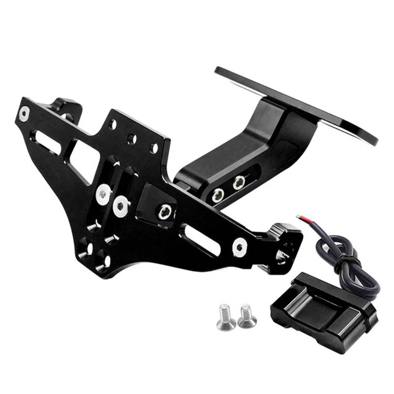 Kennzeichenhalter Passend für Yamaha Xmax X-MAX 125 250 400 NMAX 125 Xmax 250 Xmax 400 Kennzeichenhalter Kennzeichenrahmen LED-Licht Seitliche Kennzeichenhalterung(Black) von DTYBJN