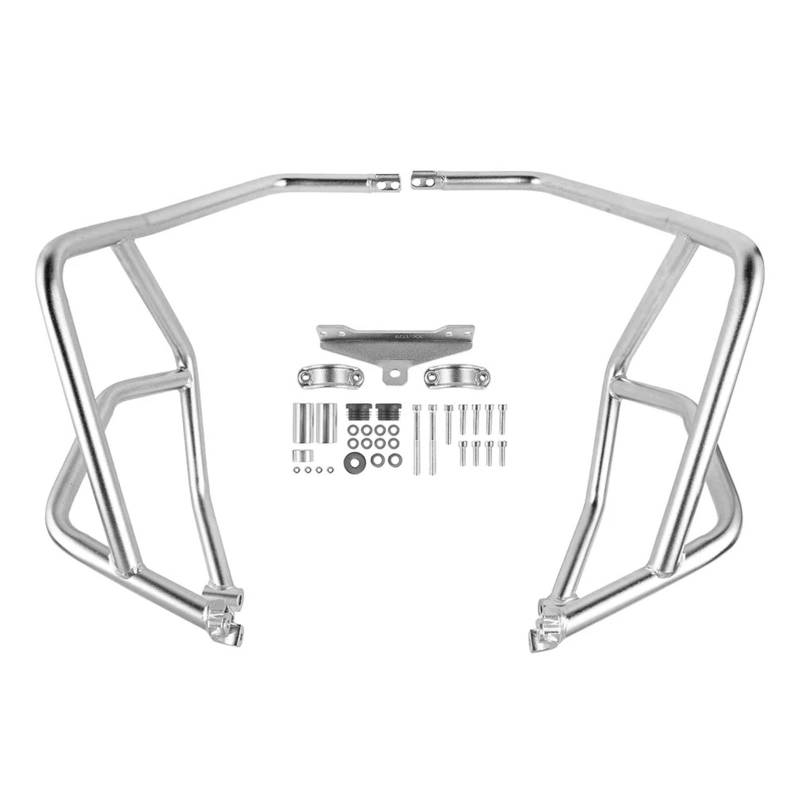 motorrad stoßstangen blöcke Fit Für Benelli TRK 702 TRK702X 2022 2023 Motor Schutz Autobahn Crash Bar Motorrad Rahmen Schutz Oberen Stoßfänger Motor Stoßstange(Silver) von DTYBJN