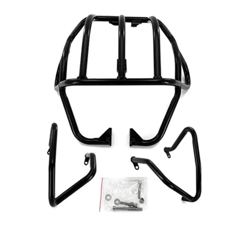 motorrad stoßstangen blöcke Motorradzubehör Oberer unterer Schutzbügel Autobahnschutz Passend für BMW G650GS Sertao 08-16 F650GS Dakar 99-08 Motor Stoßstange(Black-1 Set) von DTYBJN