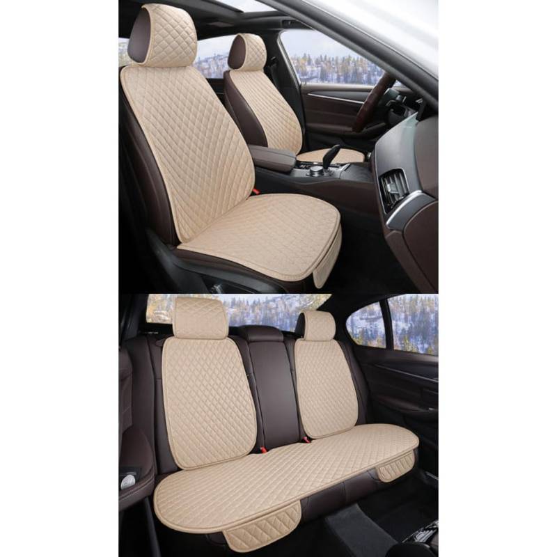 DTZAEUKE Auto Sitzkissen Set FüR i10 I Hatchback 2008 2009-2013, Atmungsaktive Sitzauflagen Leinen Anti-Rutsch Sitzschoner Vorder RüCksitze Innenraum ZubehöR,B von DTZAEUKE