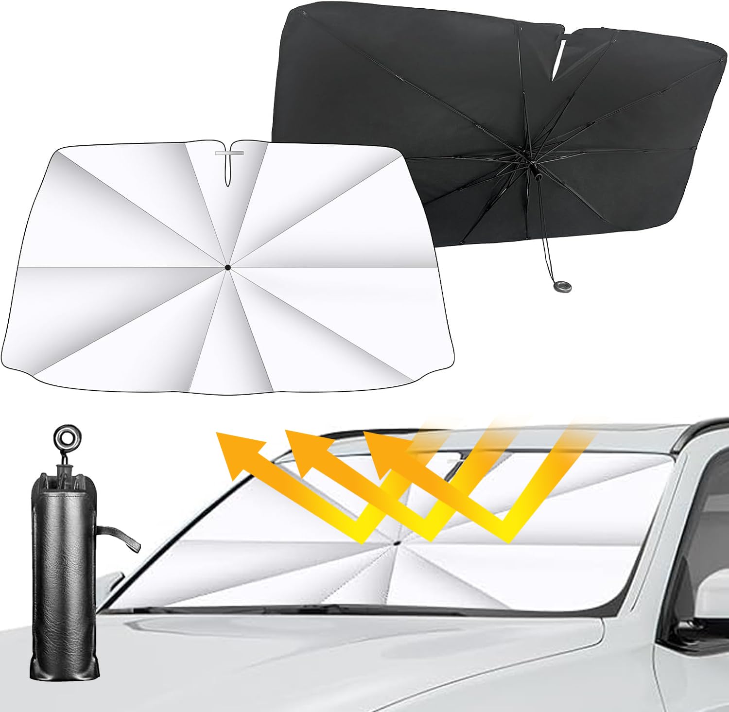 DU Life Sonnenschirm Auto, 142 x 78cm Auto Frontscheibe mit 10 Arme, Car Umbrella Sun Shade Cover, UV-Schutz & Hitzeblock, Tragbarer Sonnenschutz für die meisten Fahrzeuge SUV DU Life Sonnenschirm Auto, 142 x 78cm Auto Frontscheibe mit 10 Arme, Car Umbrella Sun Shade Cover, UV-Schutz & Hitzeblock, Tragbarer Sonnenschutz für die meisten Fahrzeuge SUV von DU Life