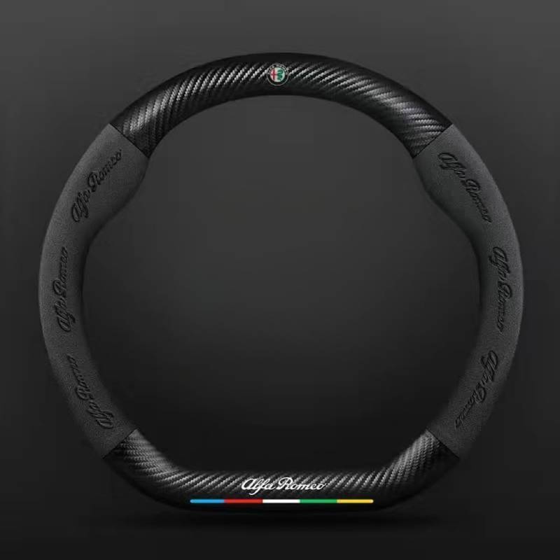 Leder Auto Lenkradbezug für Alfa Romeo 159, Super Anti-Rutsch Lenkradhülle in Leder Lenkrad Abdeckung Anti Rutsch Lenkradabdeckung LenkradschonerMode,Black von DUANJIAN