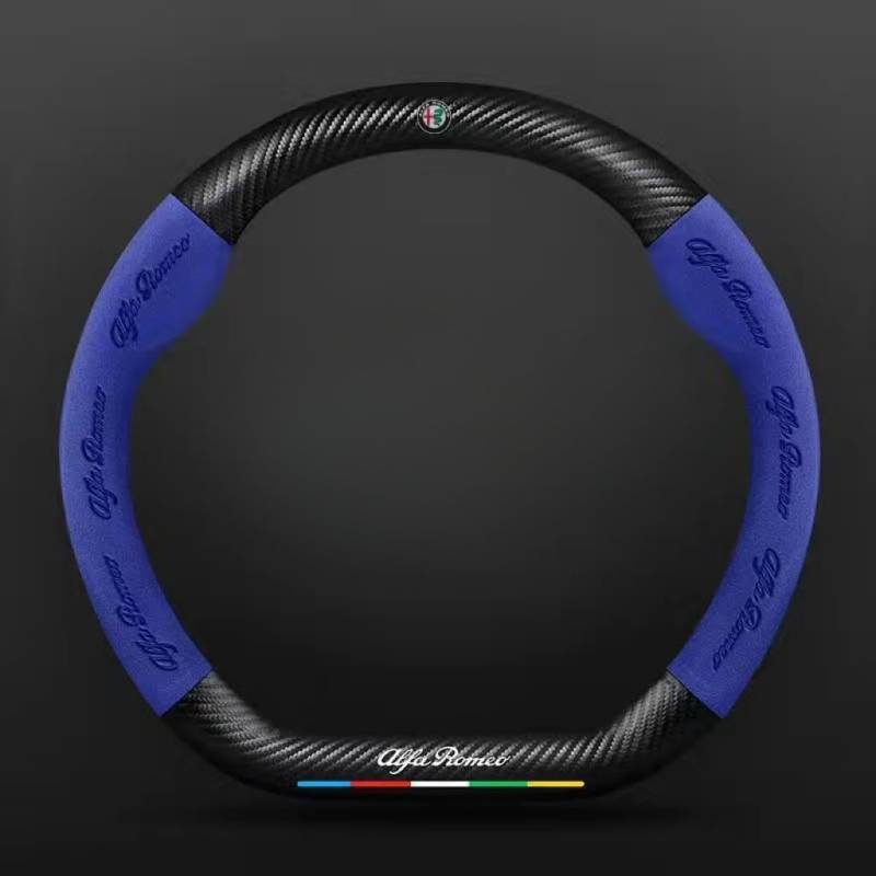 Leder Auto Lenkradbezug für Alfa Romeo Tonale 2022-2024, Super Anti-Rutsch Lenkradhülle in Leder Lenkrad Abdeckung Anti Rutsch Lenkradabdeckung LenkradschonerMode,Blue von DUANJIAN
