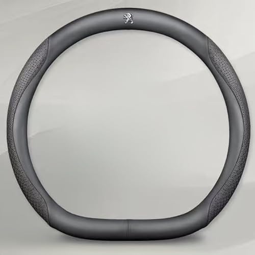 Leder Auto Lenkradbezug für Peugeot 2008 2019-2023, Super Anti-Rutsch Lenkradhülle in Leder Lenkrad Abdeckung Anti Rutsch Lenkradabdeckung LenkradschonerMode,E von DUANJIAN
