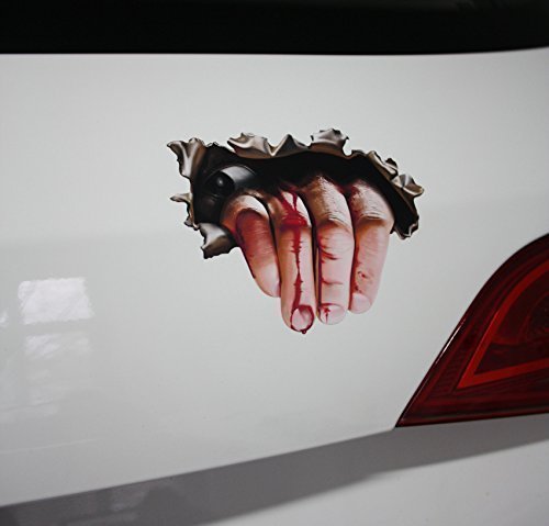 DUB SPENCER Hand im Kofferraum - Splatter Blut Hand Hitcher Horror Zombie Halloween - Aufkleber von DUB SPENCER