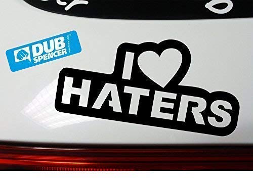 DBSPNCR I Love Haters - Sticker Bomb Aufkleber Decal in schwarz oder Weiss - Dub DUBWAY (schwarz außenklebend) von DBSPNCR