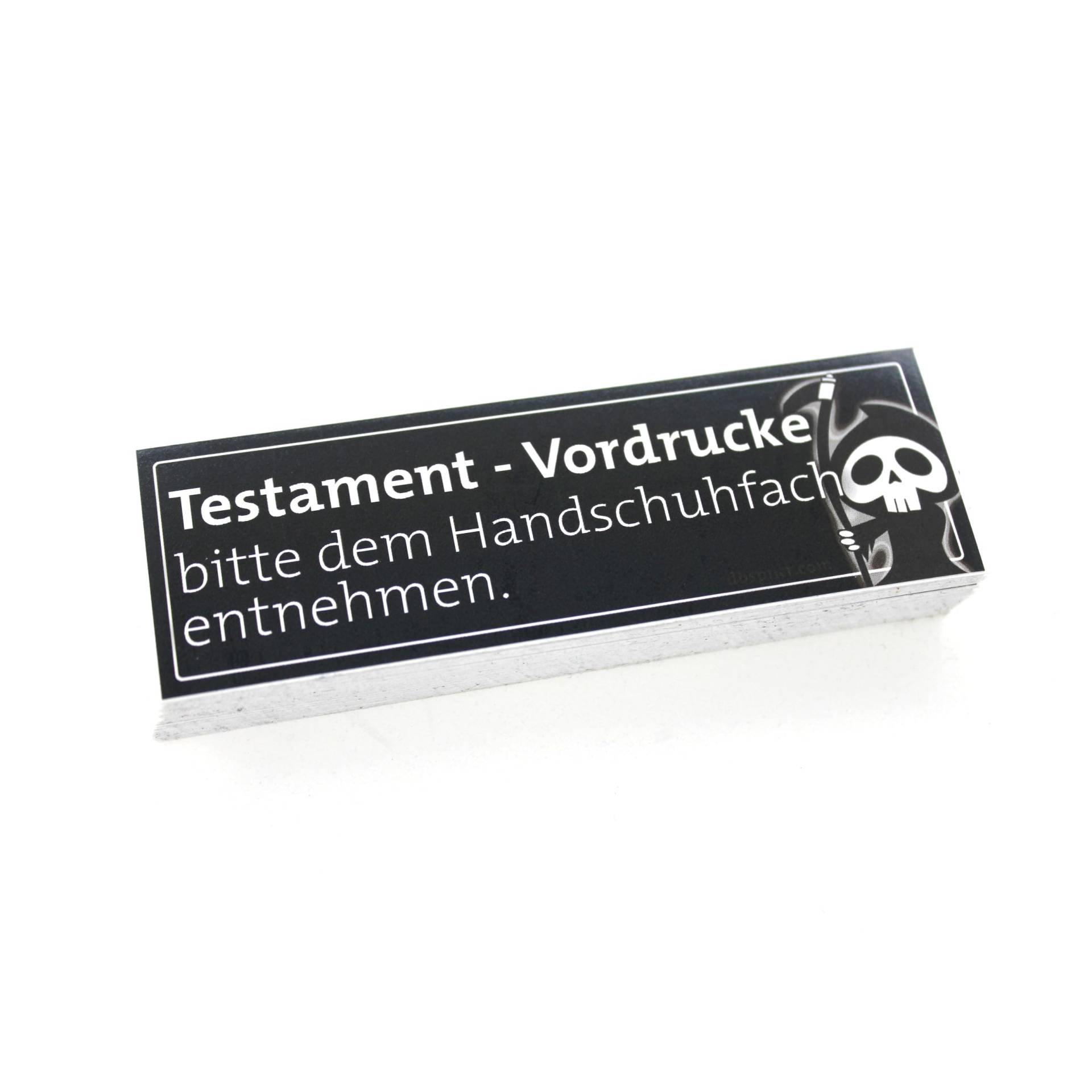 Testament VORDRUCKE - im Handschuhfach Sticker - Dub DUBWAY von DUB SPENCER