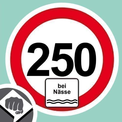 Tempolimit bei Nässe 250 kmh Aufkleber Decal Sticker Dub OEM NEU von DUB SPENCER