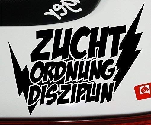 ZUCHT Ordnung DISZIPLIN Sticker Aufkleber JDM Tuning Decal - Dub (schwarz innenklebend) von DUB SPENCER