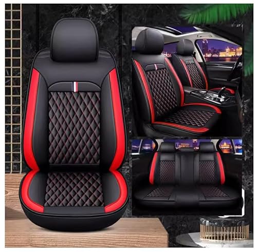 DUBOM Full Set Auto Sitzbezüge für Opel Insignia 2009-2016/Corsa 2007-2020, Wasserdichter Leder-Autositzbezug, Seasons Protectors VerschleißFest, 5-Sitzer Autositzbezug Universal (Color : B(Red)) von DUBOM