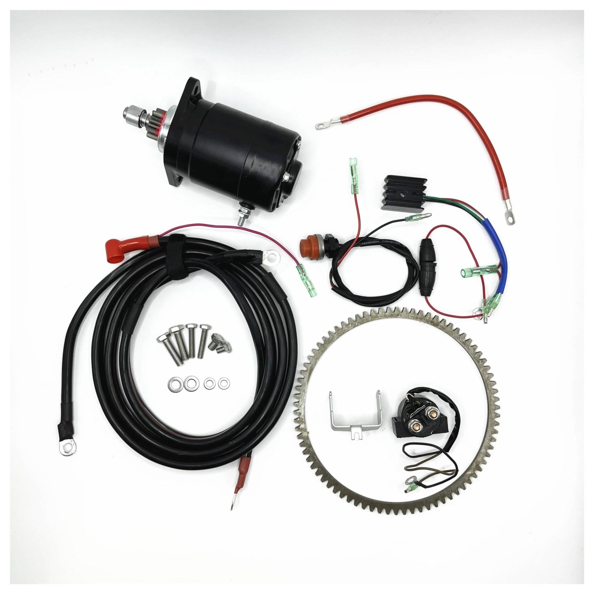 Anlasser FÜR TOHATSU FÜR Mercury FÜR AUßENBORDMOTOR 2 HUB 25HP 30HP M25 M30 ELEKTRISCHE Start KIT ZAHNKRANZ GLEICHRICHTER Start Relais Starter Motor(with Gear Ring) von DUDUYANG