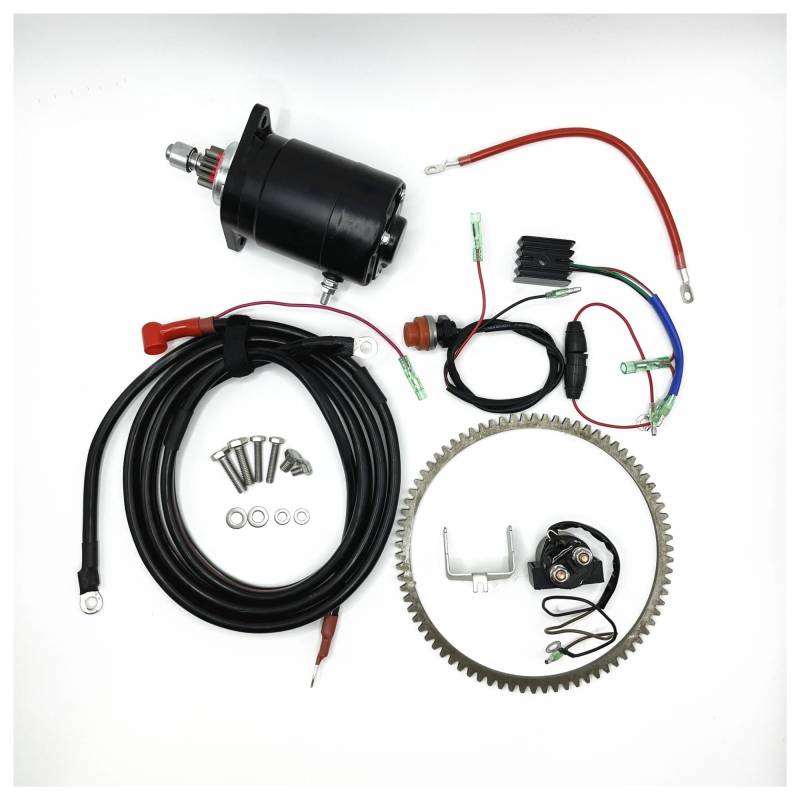 Anlasser FÜR TOHATSU FÜR Mercury FÜR AUßENBORDMOTOR 2 HUB 25HP 30HP M25 M30 ELEKTRISCHE Start KIT ZAHNKRANZ GLEICHRICHTER Start Relais Starter Motor(with Gear Ring) von DUDUYANG
