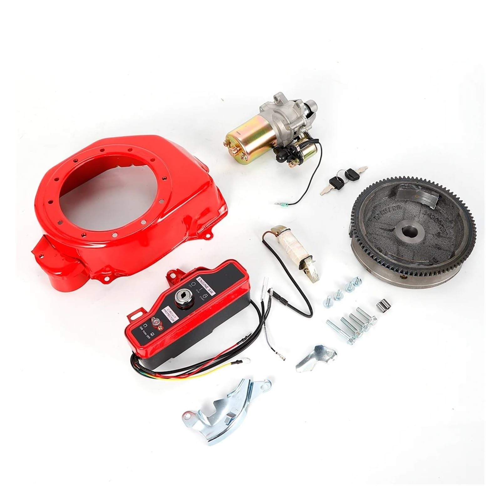 Anlasser Passend Für GX160 GX200 5.5HP 6.5HP Für Spulenlüfterabdeckung Shourd Elektrostarter-Zündungssatz Schwungradstarter-Schlüsselschalter Starter Motor von DUDUYANG