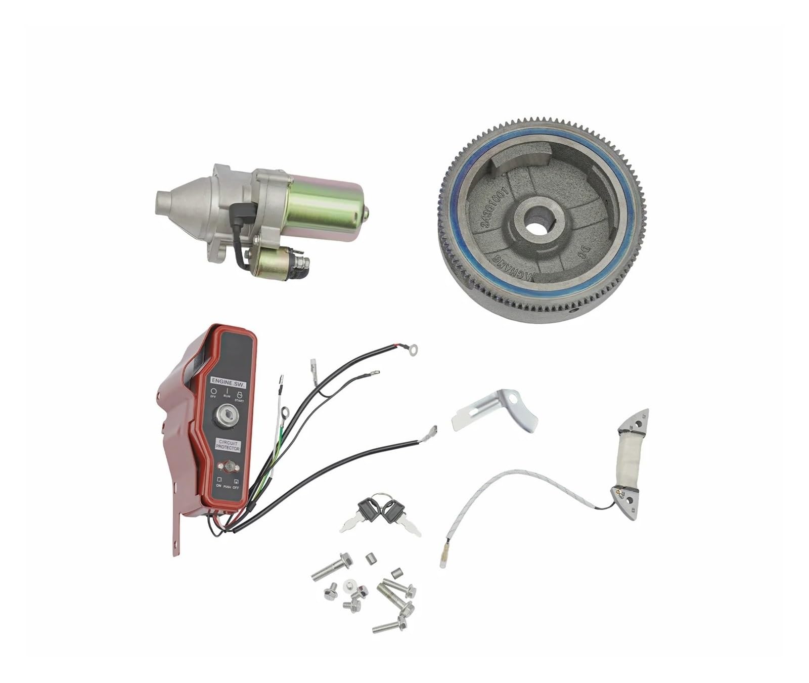 Anlasser Passend Für GX390 13HP GX340 11HP Motor Schwungrad Starter Ladung Zündspule Schalter Elektrische Starter Motor Kit Starter Motor Anlasser Passend Für GX390 13HP GX340 11HP Motor Schwungrad Starter Ladung Zündspule Schalter Elektrische Starter Motor Kit Starter Motor von DUDUYANG