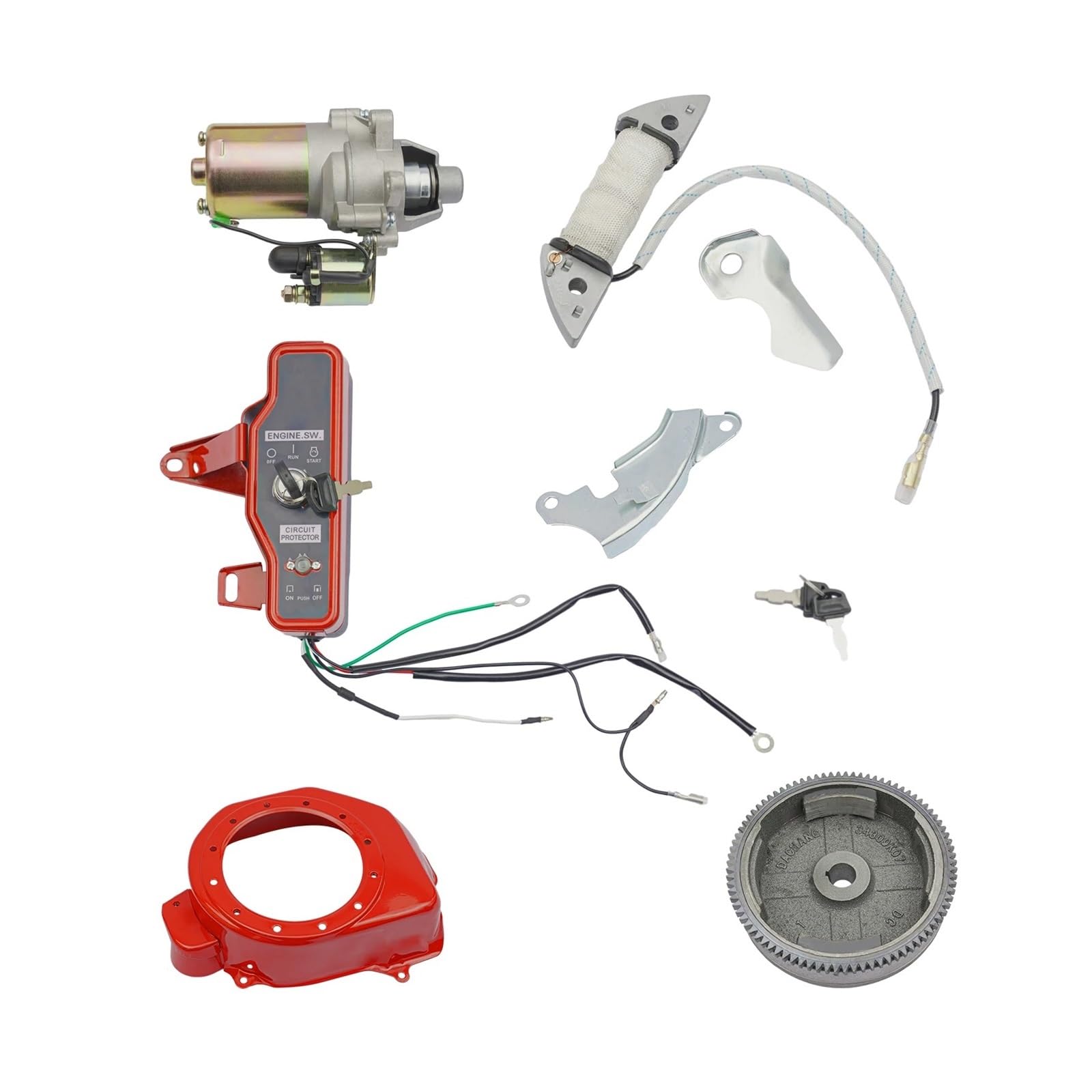 Anlasser Passend Für HFITS GX160 GX200 Und Mehr 2–3 KW 5,5 PS, 6,5 PS 4-Takt-Motoren Schwungradzündung Elektrostarter-Kit Starter Motor von DUDUYANG