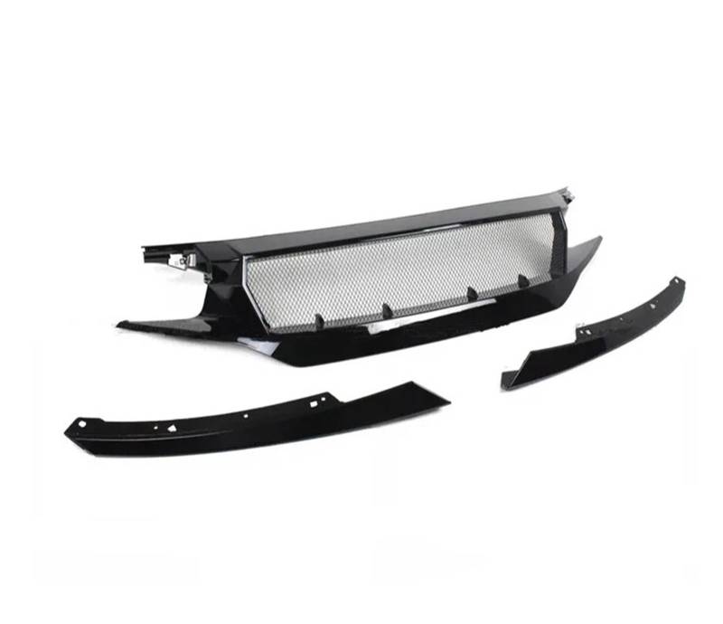 Front Kühlergrille Für Den 10. Für Civic FK7 FK8 Für Type-R Fiberglas-Frontstoßstangengrill Rennwagen Für FC Für JS N1 Style Medium Mesh Grill Zubehör Auto Frontgrill(Bright Black) von DUDUYANG