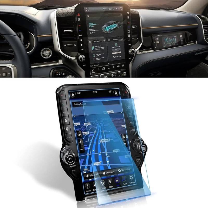 GPS-Displayschutz Für Dodge Für Ram 1500 2500 3500 Für TRX 2023 2024 12 Zoll LCD Touch Screen Navigation GPS Schutz Zubehör Gehärtetem Glas Film Displayschutzfolie von DUDUYANG