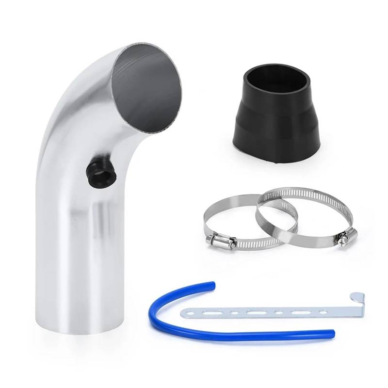 Luftansaugschlauch 3 "76mm Universal-Luftfilter Und Kaltluftansaugrohr Turbo-Ansaugrohr-Rohrsatz Ohne Luftfilterkegel Ansaugrohr(Silber) von DUDUYANG