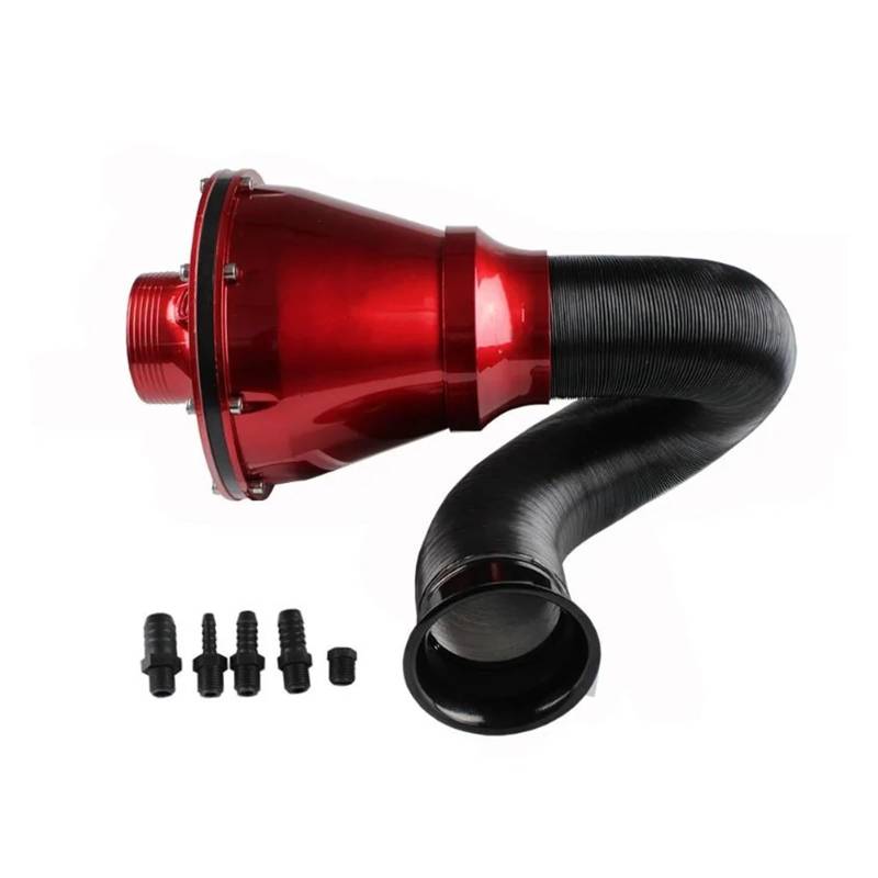 Luftansaugschlauch Auto SUV High Flow Kaltlufteinlassrohrreiniger Auto Universal 76mm Luftfilter Pilzkopf Luftansaugbalg 3-Zoll-Filter Ansaugrohr(Rot) von DUDUYANG