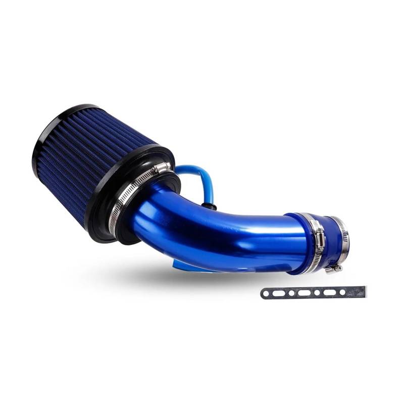 Luftansaugschlauch Auto Umgerüsteter Winter-Pilzkopf-Luftfilter Ansaugrohrfilter High Flow Hochkaltluftfilter Aluminiumrohrsatz 76mm/3 Zoll Ansaugrohr(Blau) von DUDUYANG