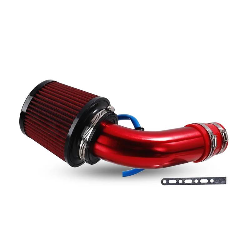 Luftansaugschlauch Auto Umgerüsteter Winter-Pilzkopf-Luftfilter Ansaugrohrfilter High Flow Hochkaltluftfilter Aluminiumrohrsatz 76mm/3 Zoll Ansaugrohr(Rot) von DUDUYANG