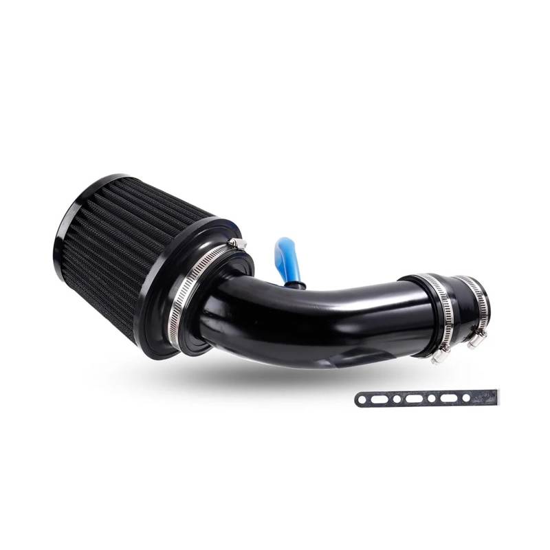 Luftansaugschlauch Auto Umgerüsteter Winter-Pilzkopf-Luftfilter Ansaugrohrfilter High Flow Hochkaltluftfilter Aluminiumrohrsatz 76mm/3 Zoll Ansaugrohr(Schwarz) von DUDUYANG