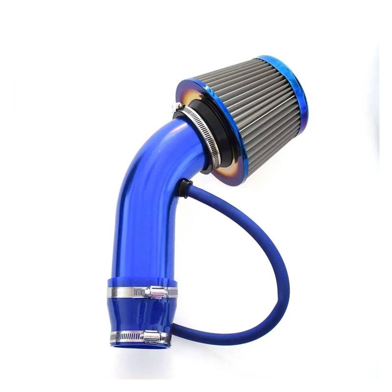 Luftansaugschlauch Universal 3 Zoll 76MM Auto Automobil Racing Air Intake Filter Aluminium Rohr Power Flow Kit Ansaugrohr(Blau) von DUDUYANG