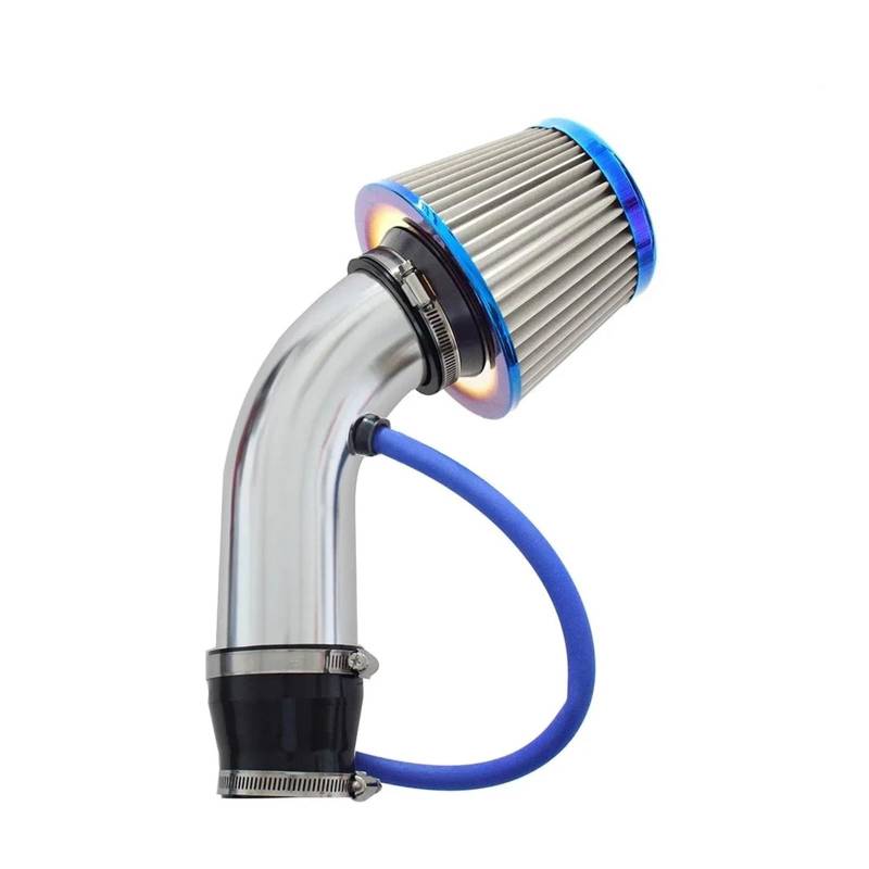 Luftansaugschlauch Universal 3 Zoll 76MM Auto Automobil Racing Air Intake Filter Aluminium Rohr Power Flow Kit Ansaugrohr(Silber) von DUDUYANG
