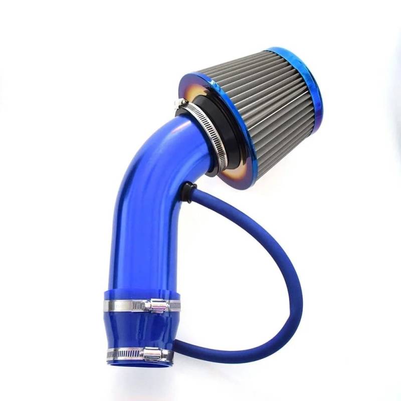 Luftansaugschlauch Universal Auto Automobil Racing Air Intake Filter Aluminium Rohr Power Flow Kit 3 Zoll 76MM Ansaugrohr(Blau) von DUDUYANG